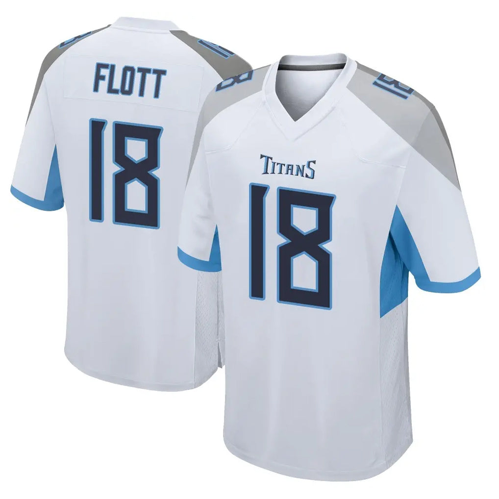 Tuec T.Titans #18 Cor'Dale Flott Player White Home Game Stitched Jerseys
