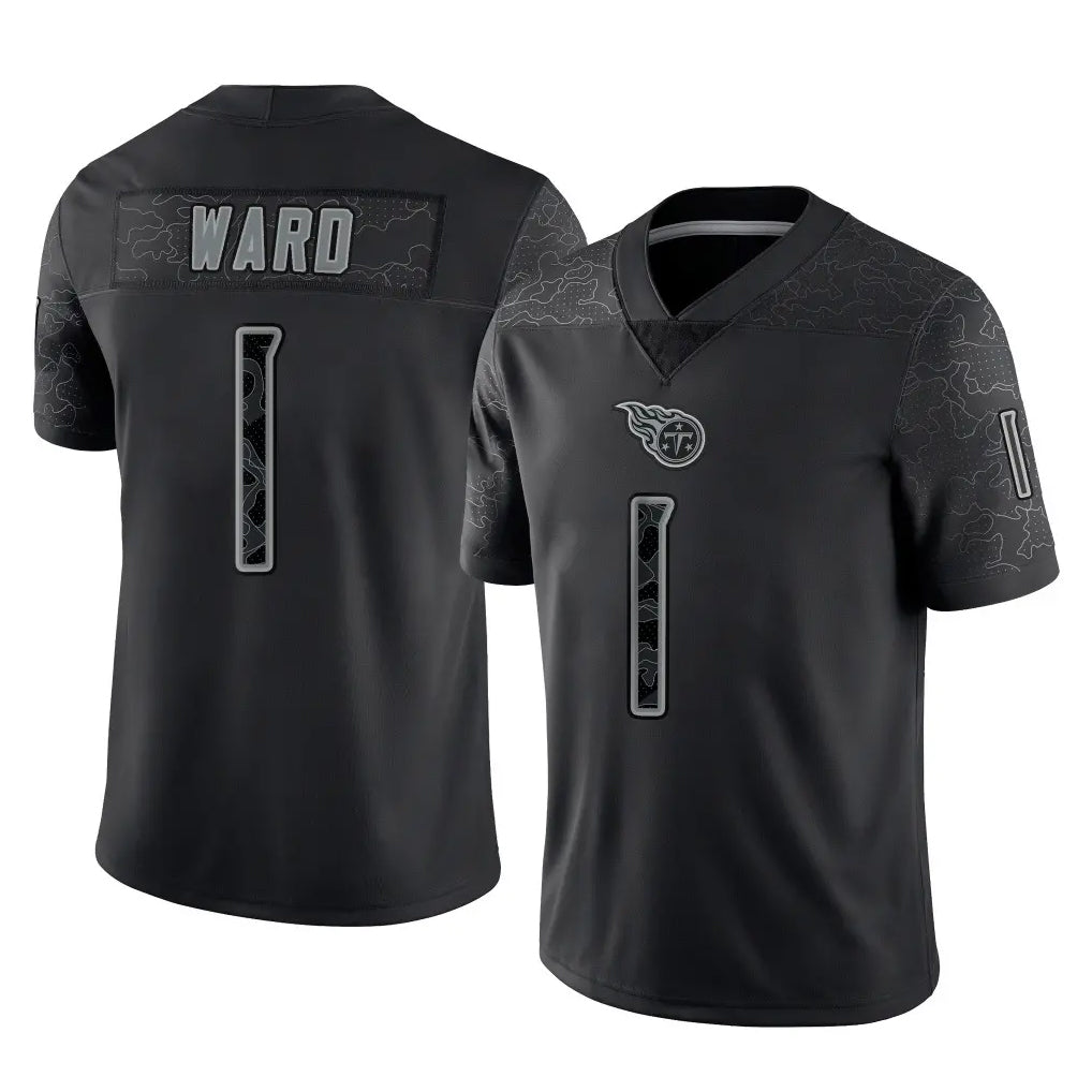 Tuec T.Titans #1 Cameron Ward Player Black Limited Reflective Home Game Stitched Jerseys