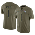 Tuec T.Titans #1 Cameron Ward Player Olive Limited Salute to Service Home Game Stitched Jerseys
