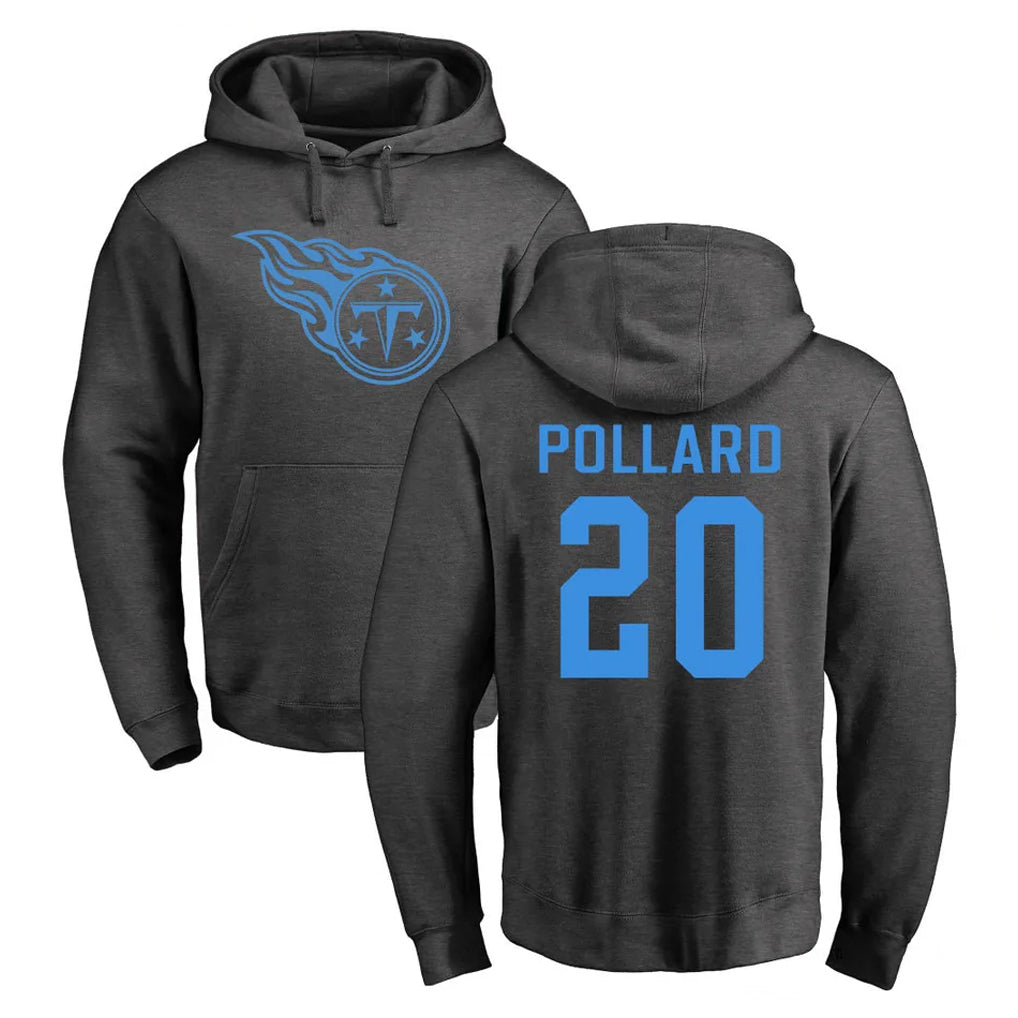 Tuec T.Titans #20 Tony Pollard Player Ash One Color Pullover Hoodies Home Game Stitched Jerseys