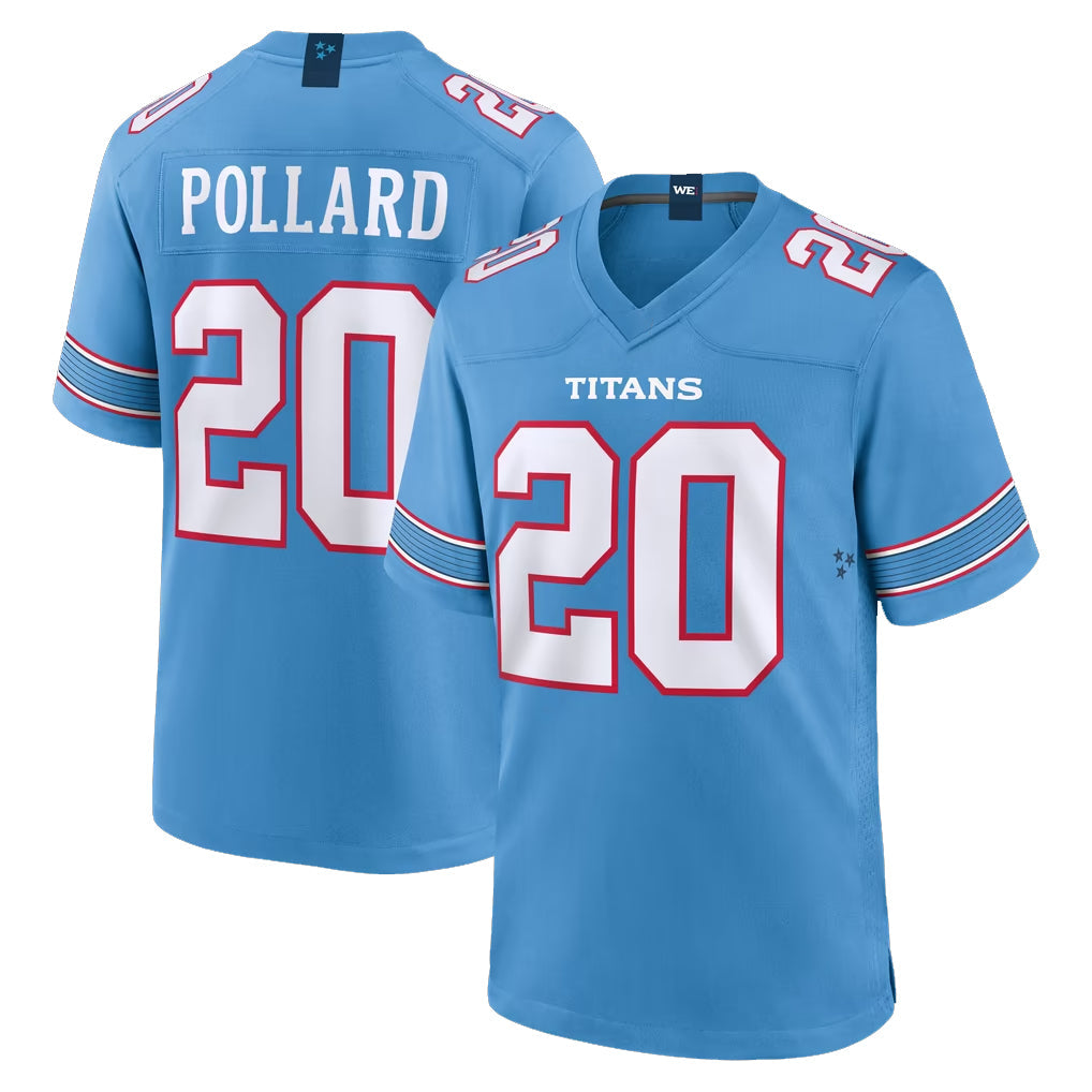 Tuec T.Titans #20 Tony Pollard Player Light Blue 2026 Game Home Stitched Jerseys