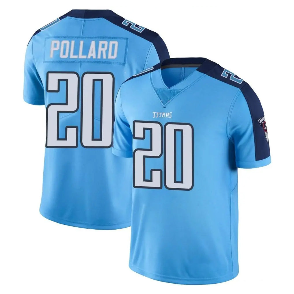 Tuec T.Titans #20 Tony Pollard Player Light Blue Limited Color Rush Home Game Stitched Jerseys