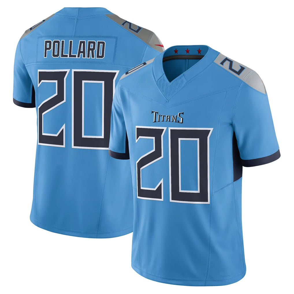 Tuec T.Titans #20 Tony Pollard Player Light Blue Vapor F.U.S.E. Limited Home Game Stitched Jerseys