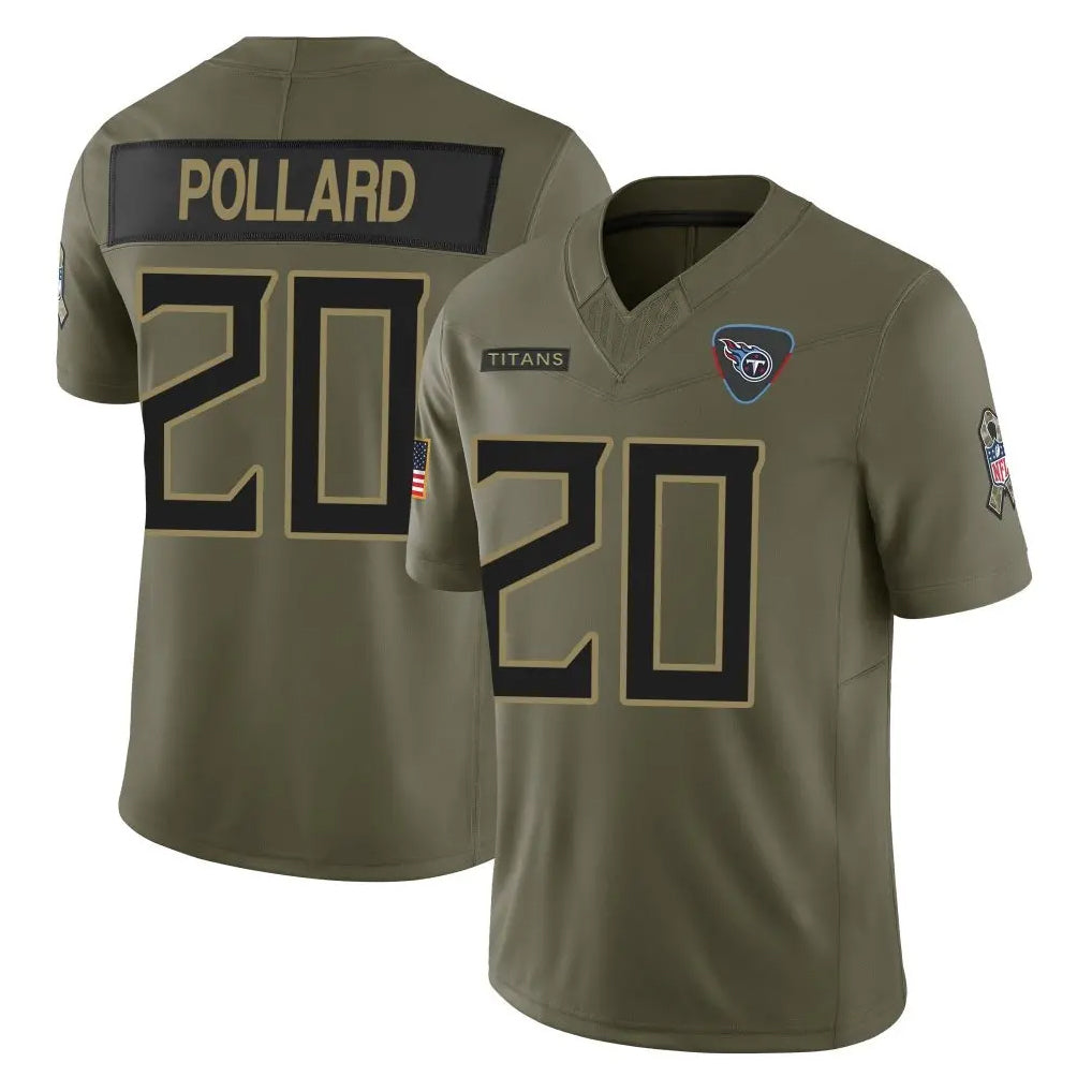 Tuec T.Titans #20 Tony Pollard Player Olive Limited 2025 Salute to Service Home Game Stitched Jerseys