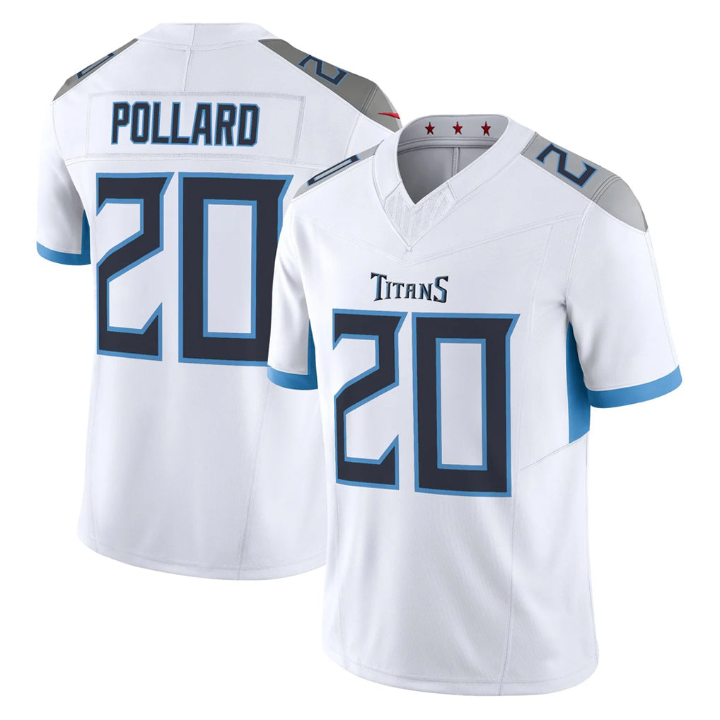 Tuec T.Titans #20 Tony Pollard Player White 2025 Vapor Limited Home Game Stitched Jerseys
