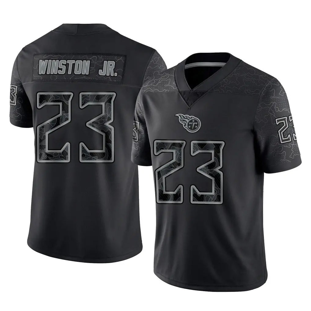 Tuec T.Titans #23 Kevin Winston Jr. Player Black Limited Reflective Home Game Stitched Jerseys