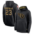 Tuec T.Titans #23 Kevin Winston Jr. Player Black Salute to Service Sideline Performance Pullover Hoodies Home Game Stitched Jerseys
