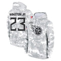 Tuec T.Titans #23 Kevin Winston Jr. Player Camo Arctic Salute to Service Pullover Hoodies Home Game Stitched Jerseys