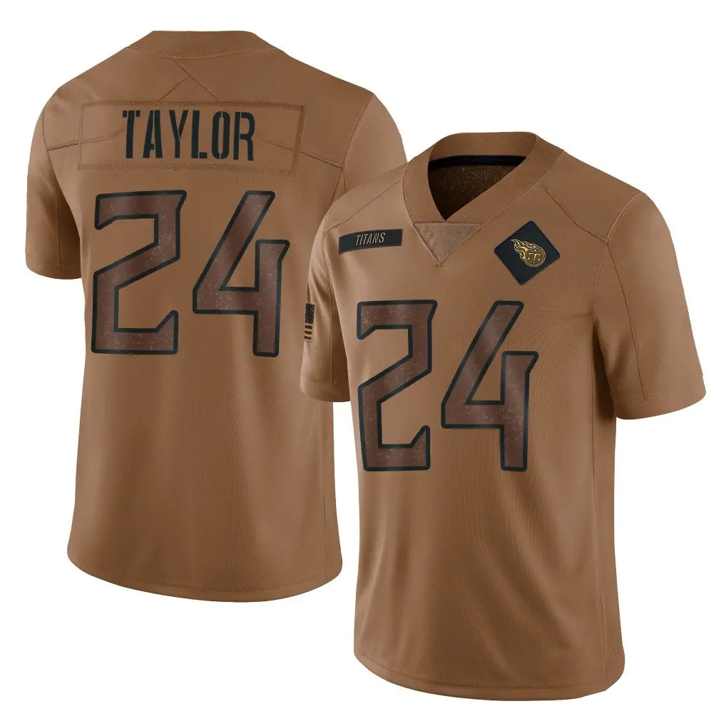 Tuec T.Titans #24 Alontae Taylor Player Brown Limited Salute to Service Home Game Stitched Jerseys