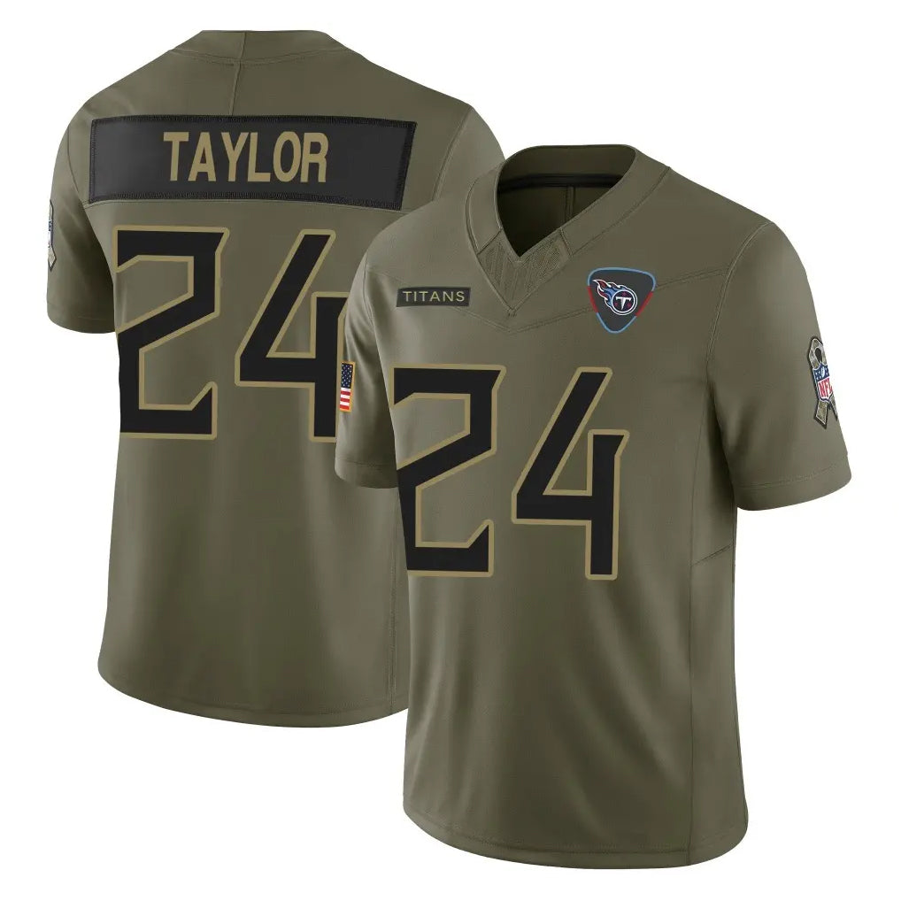 Tuec T.Titans #24 Alontae Taylor Player Olive Limited 2025 Salute to Service Home Game Stitched Jerseys