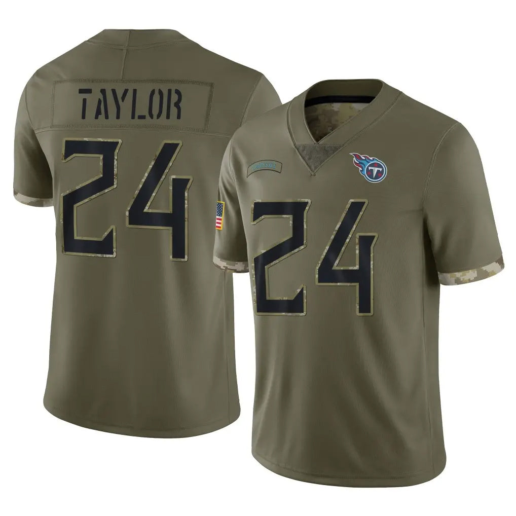 Tuec T.Titans #24 Alontae Taylor Player Olive Limited Salute to Service Home Game Stitched Jerseys