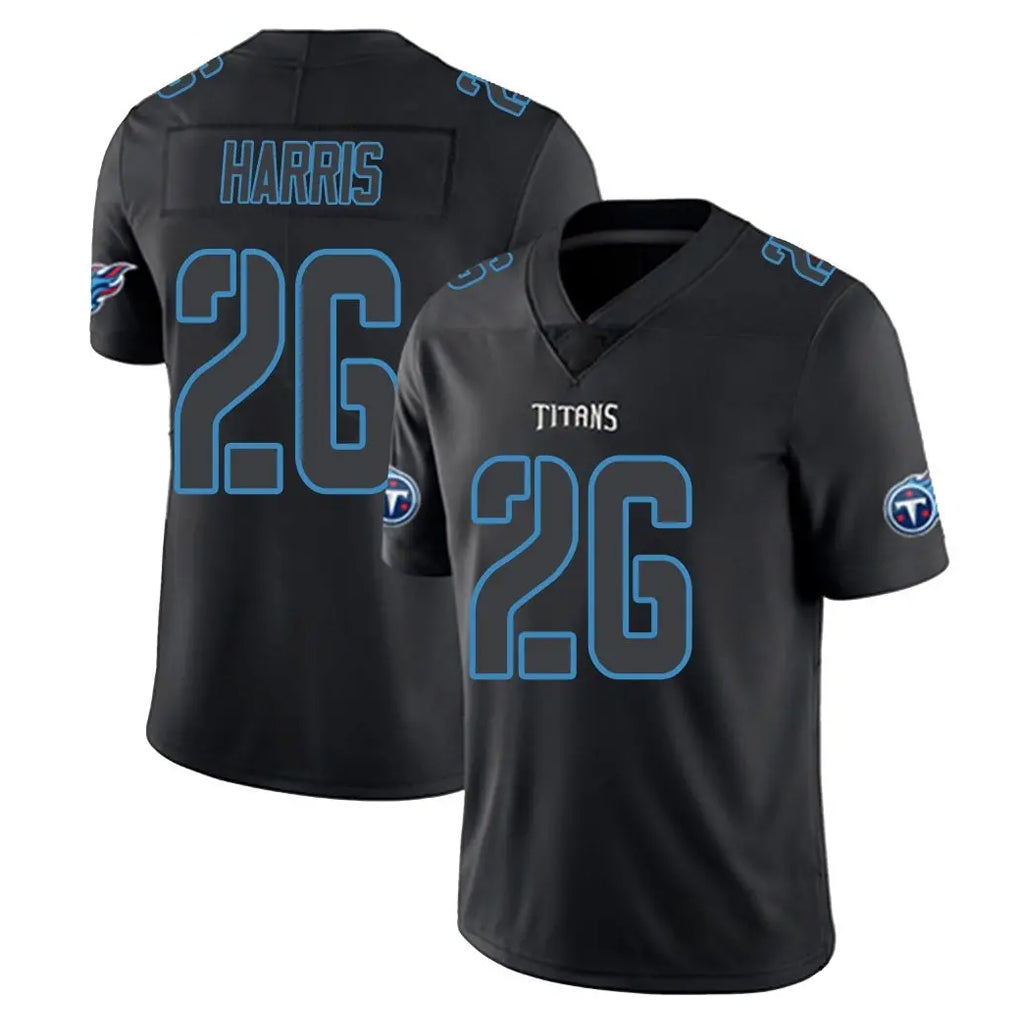 Tuec T.Titans #26 Marcus Harris Player Black Impact Limited Home Game Stitched Jerseys