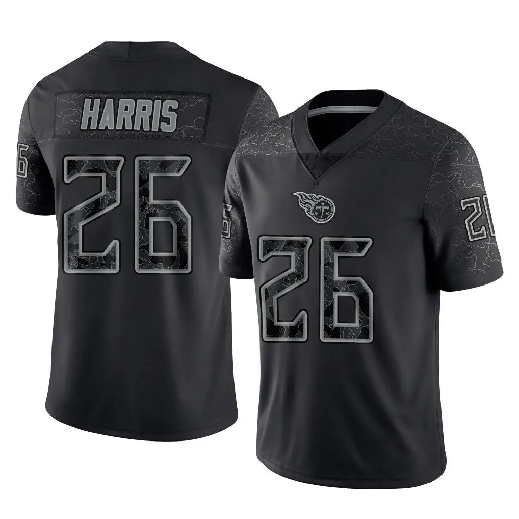 Tuec T.Titans #26 Marcus Harris Player Black Limited Reflective Home Game Stitched Jerseys