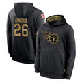 Tuec T.Titans #26 Marcus Harris Player Black Salute to Service Sideline Performance Pullover Hoodies Home Game Stitched Jerseys