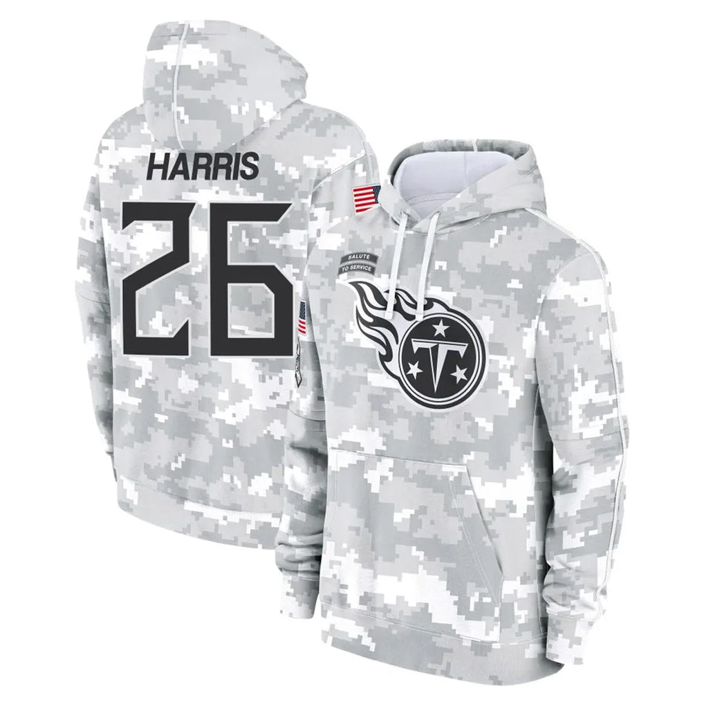 Tuec T.Titans #26 Marcus Harris Player Camo Arctic Salute to Service Pullover Hoodies Home Game Stitched Jerseys