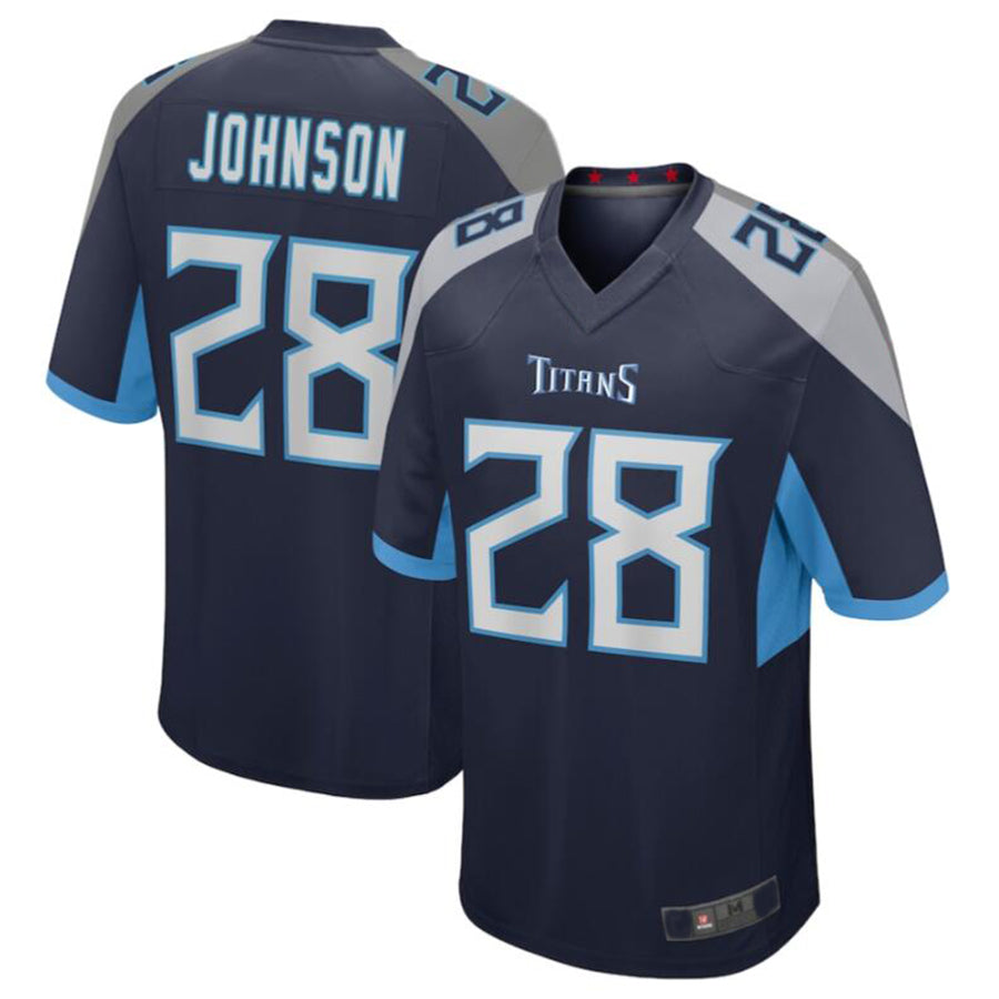 tuec T.Titans #28 Chris Johnson Navy Retired Player Game Jersey American Stitched Football Jerseys