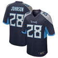 tuec T.Titans #28 Chris Johnson Navy Retired Player Game Jersey American Stitched Football Jerseys