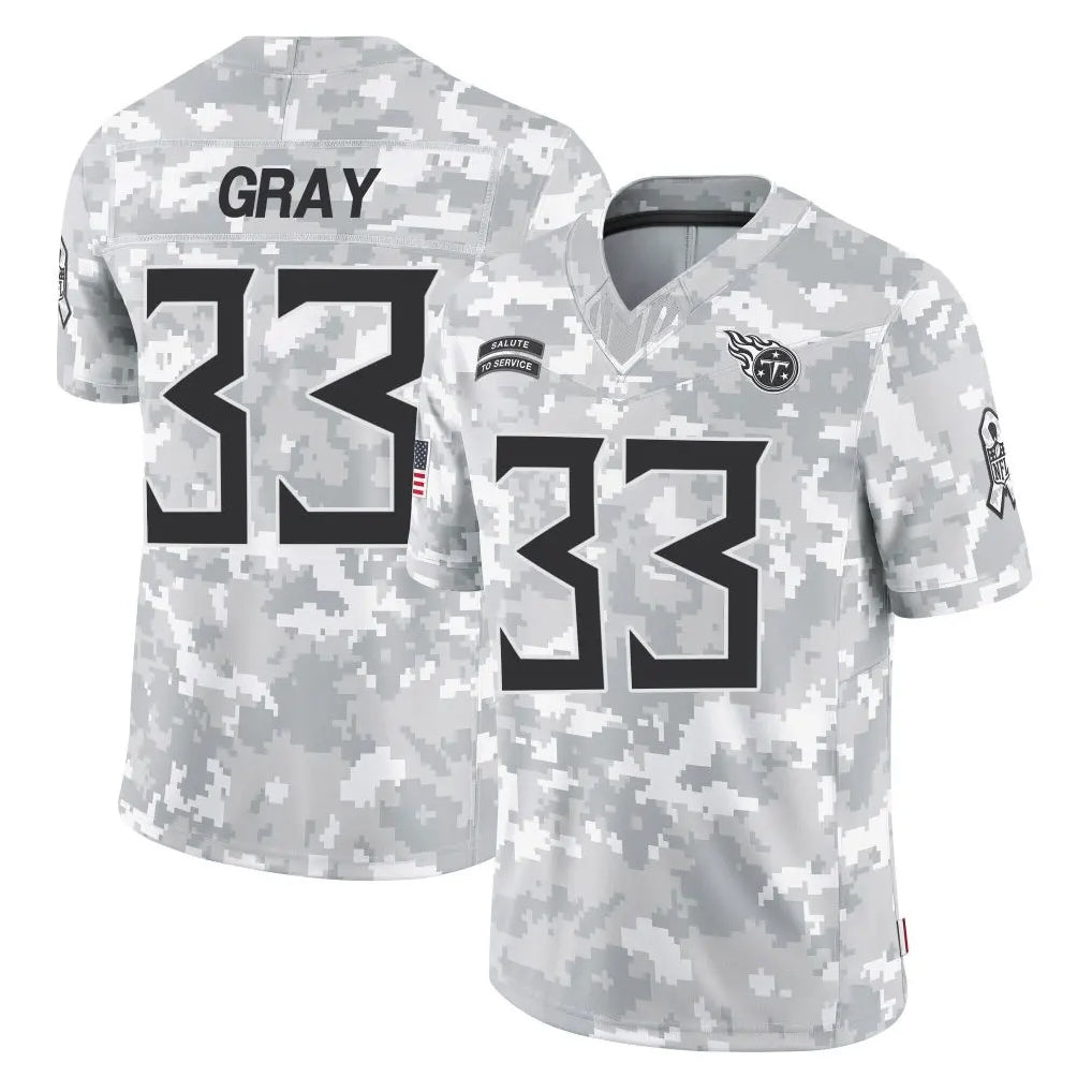 Tuec T.Titans #33 Cedric Gray Player Arctic Camo Limited Salute to Service Home Game Stitched Jerseys