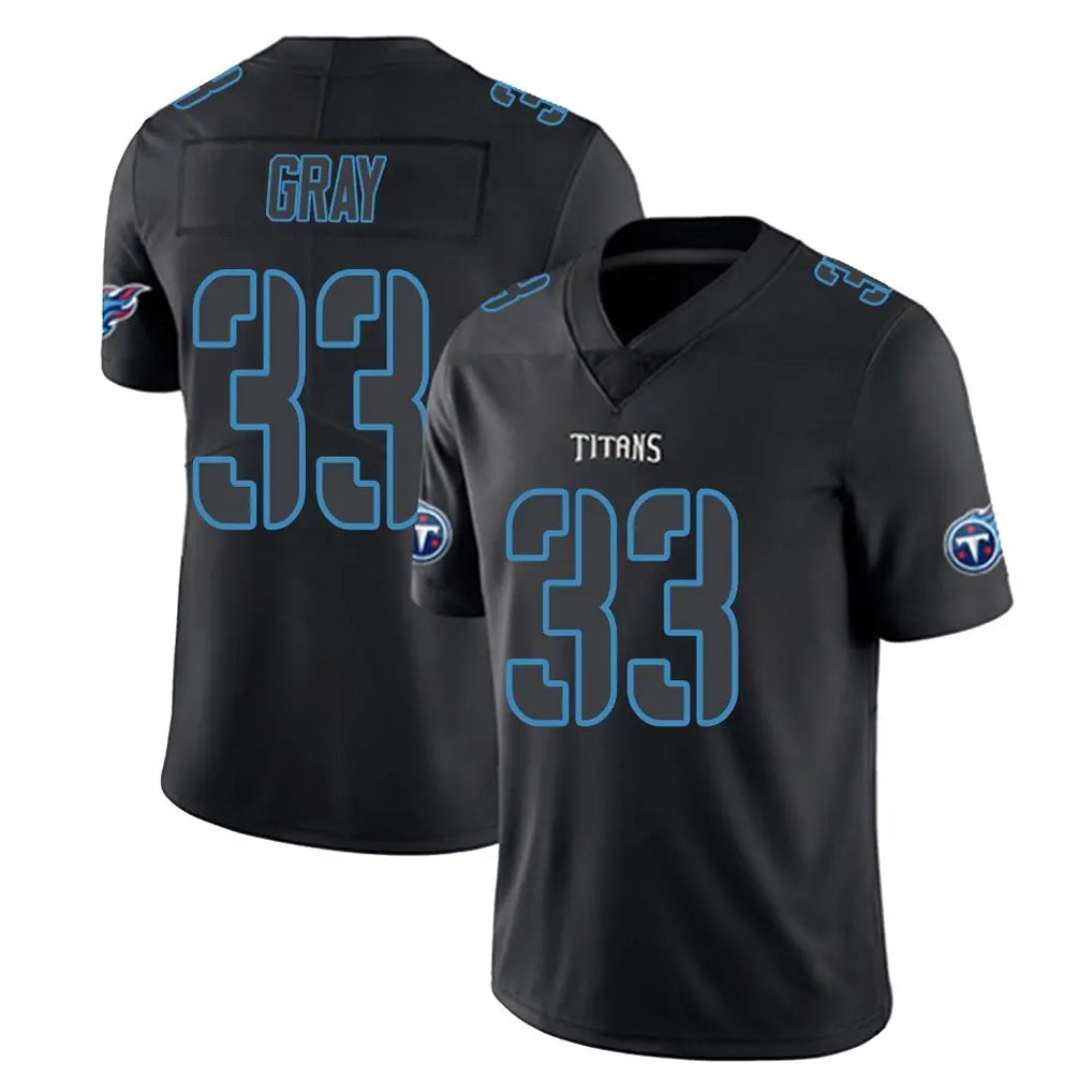 Tuec T.Titans #33 Cedric Gray Player Black Impact Limited Home Game Stitched Jerseys