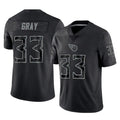 Tuec T.Titans #33 Cedric Gray Player Black Limited Reflective Home Game Stitched Jerseys