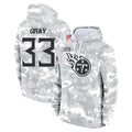 Tuec T.Titans #33 Cedric Gray Player Camo Arctic Salute to Service Pullover Hoodies Home Game Stitched Jerseys
