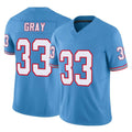 Tuec T.Titans #33 Cedric Gray Player Light Blue Limited Vapor F.U.S.E. Home Game Stitched Jerseys