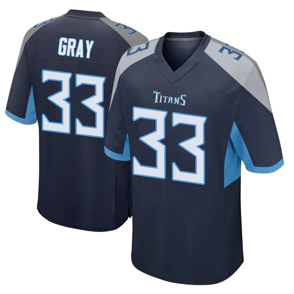 Tuec T.Titans #33 Cedric Gray Player Navy Home Game Stitched Jerseys