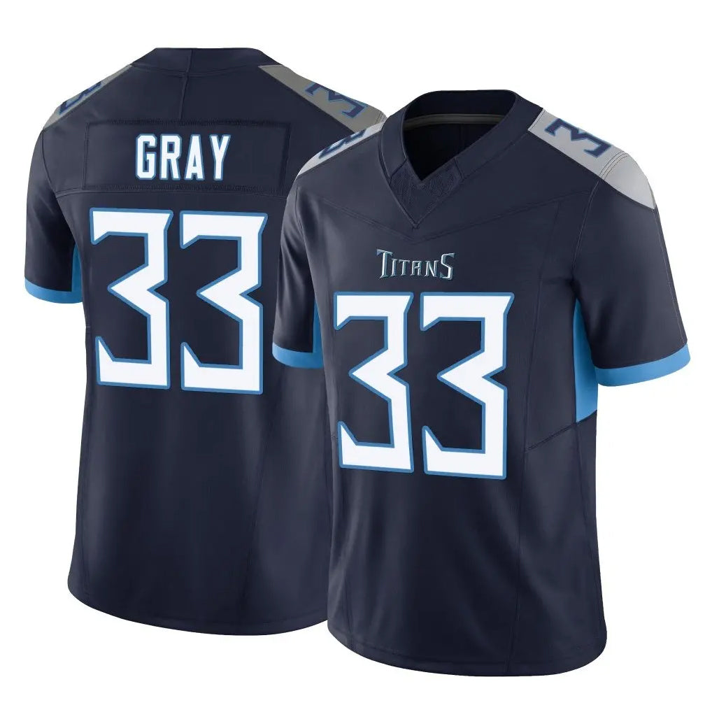 Tuec T.Titans #33 Cedric Gray Player Navy Limited Vapor F.U.S.E. Home Game Stitched Jerseys