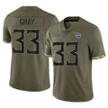Tuec T.Titans #33 Cedric Gray Player Olive Limited Salute to Service Home Game Stitched Jerseys