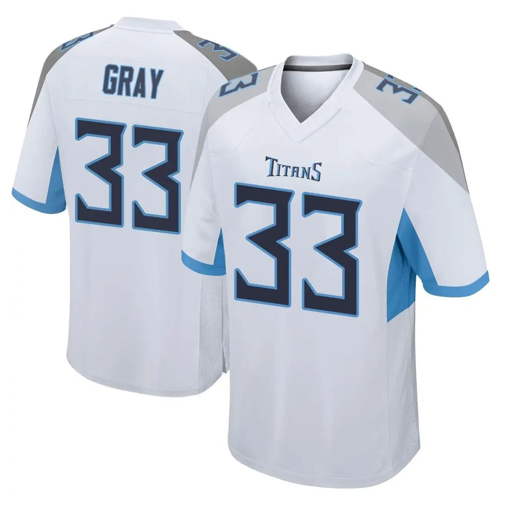 Tuec T.Titans #33 Cedric Gray Player White Home Game Stitched Jerseys