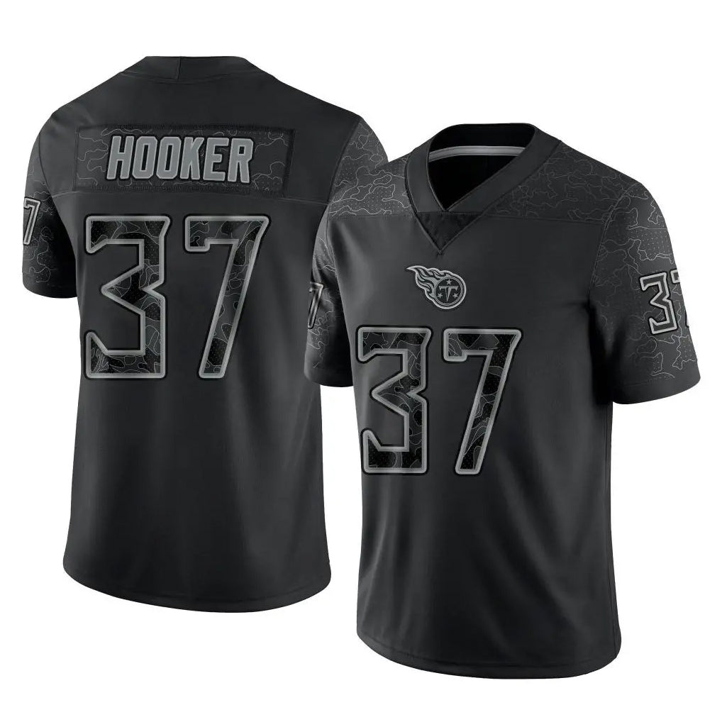 Tuec T.Titans #37 Amani Hooker Player Black Limited Reflective Home Game Stitched Jerseys
