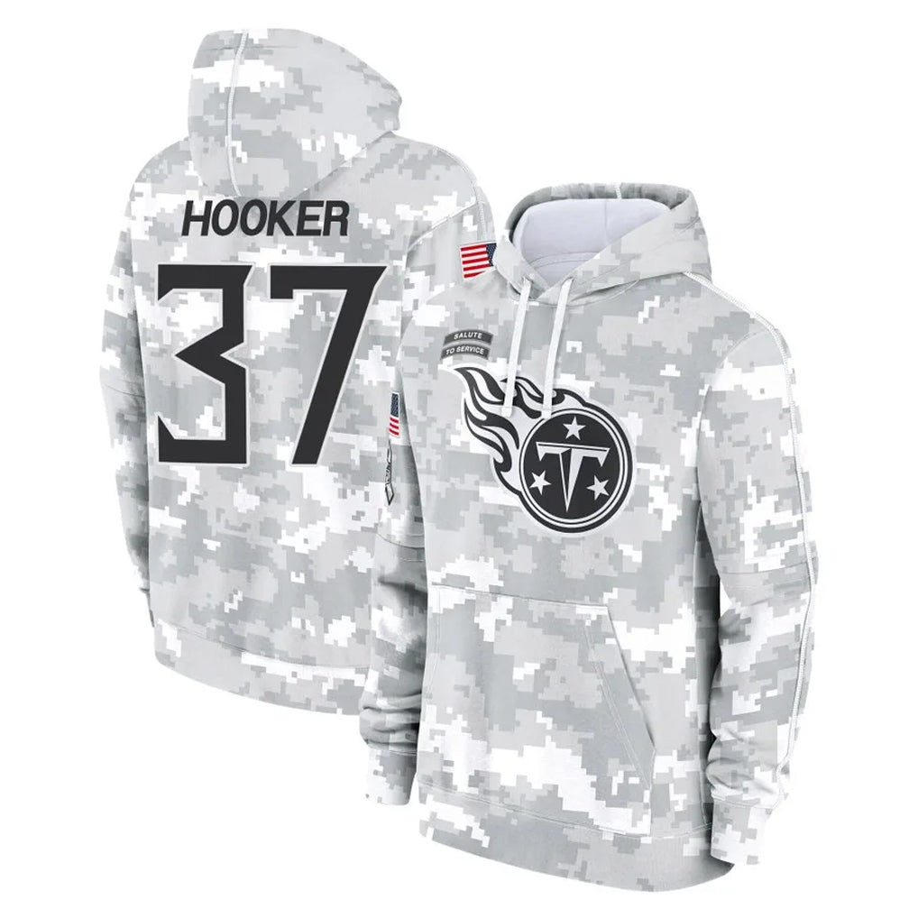 Tuec T.Titans #37 Amani Hooker Player Camo Arctic Salute to Service Pullover Hoodies Home Game Stitched Jerseys
