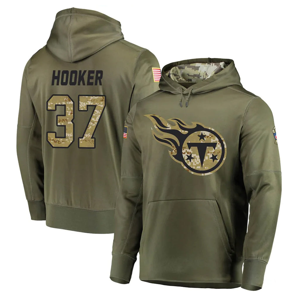 Tuec T.Titans #37 Amani Hooker Player Olive Salute to Service Pullover Hoodies Home Game Stitched Jerseys