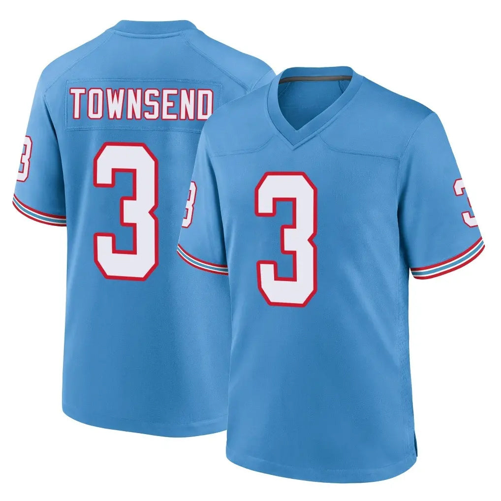 Tuec T.Titans #3 Tommy Townsend Player Light Blue Oilers Throwback Home Game Stitched Jerseys