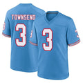 Tuec T.Titans #3 Tommy Townsend Player Light Blue Oilers Throwback Home Game Stitched Jerseys