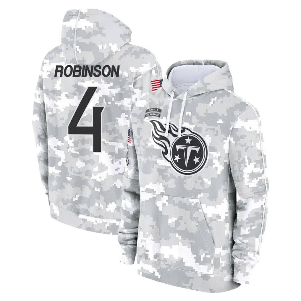 Tuec T.Titans #4 Wan'Dale Robinson Player Camo Arctic Salute to Service Pullover Hoodies Home Game Stitched Jerseys