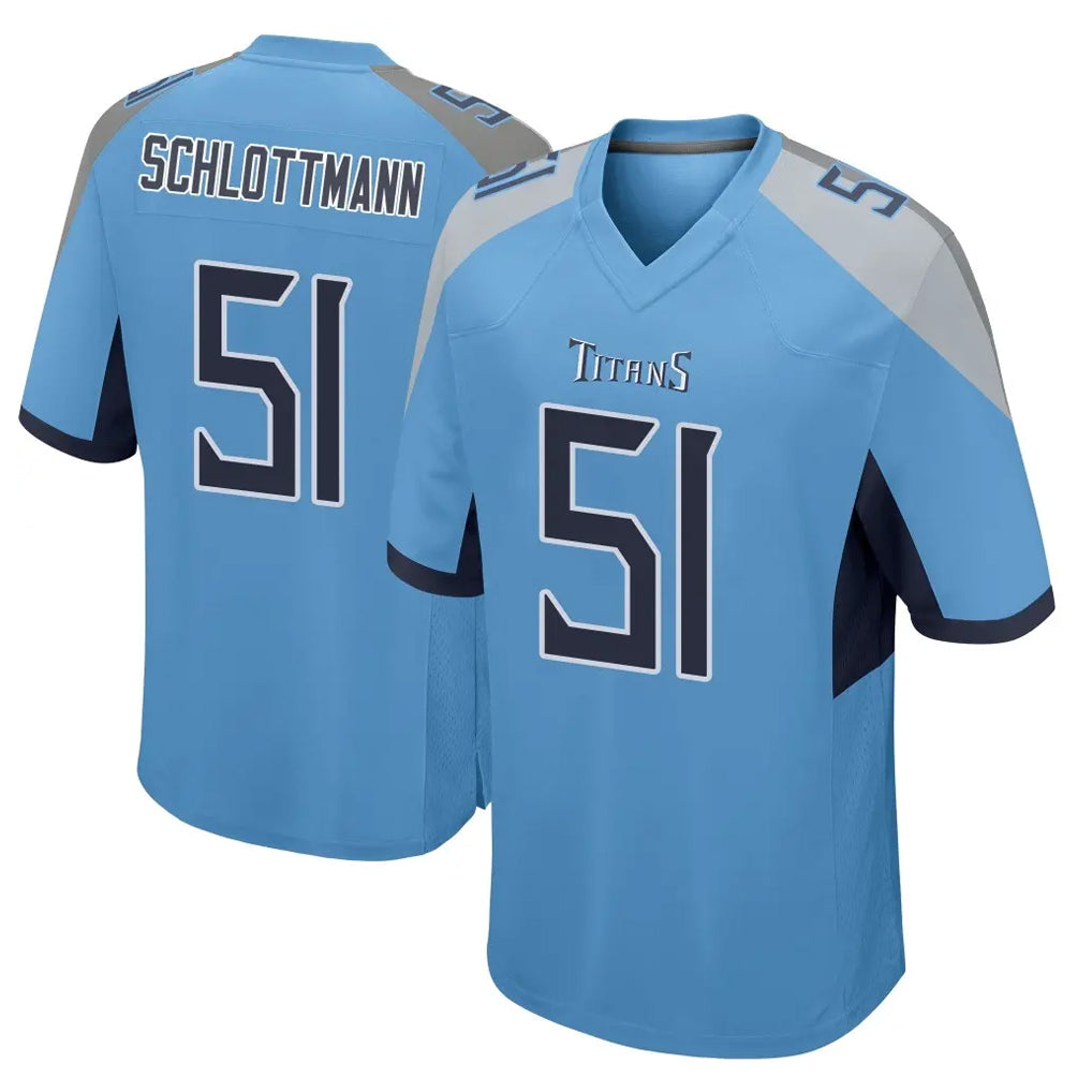 Tuec T.Titans #51 Austin Schlottmann Player Light Blue Home Game Stitched Jerseys