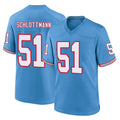 Tuec T.Titans #51 Austin Schlottmann Player Light Blue Oilers Throwback Home Game Stitched Jerseys