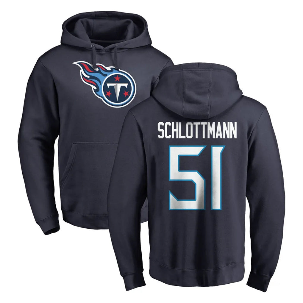Tuec T.Titans #51 Austin Schlottmann Player Navy Logo Pullover Hoodies Home Game Stitched Jerseys