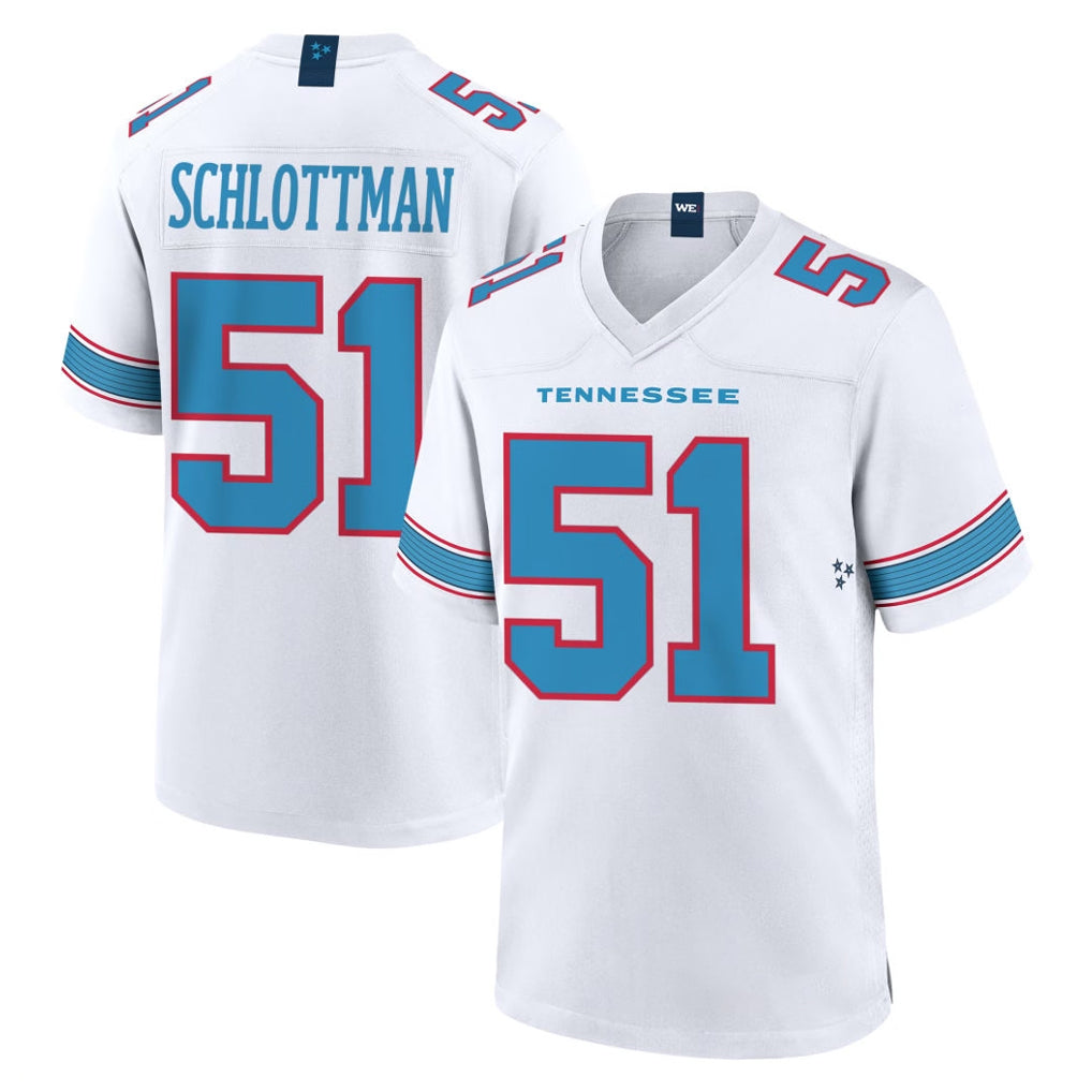 Tuec T.Titans #51 Austin Schlottmann Player White 2026 Game Home Stitched Jerseys