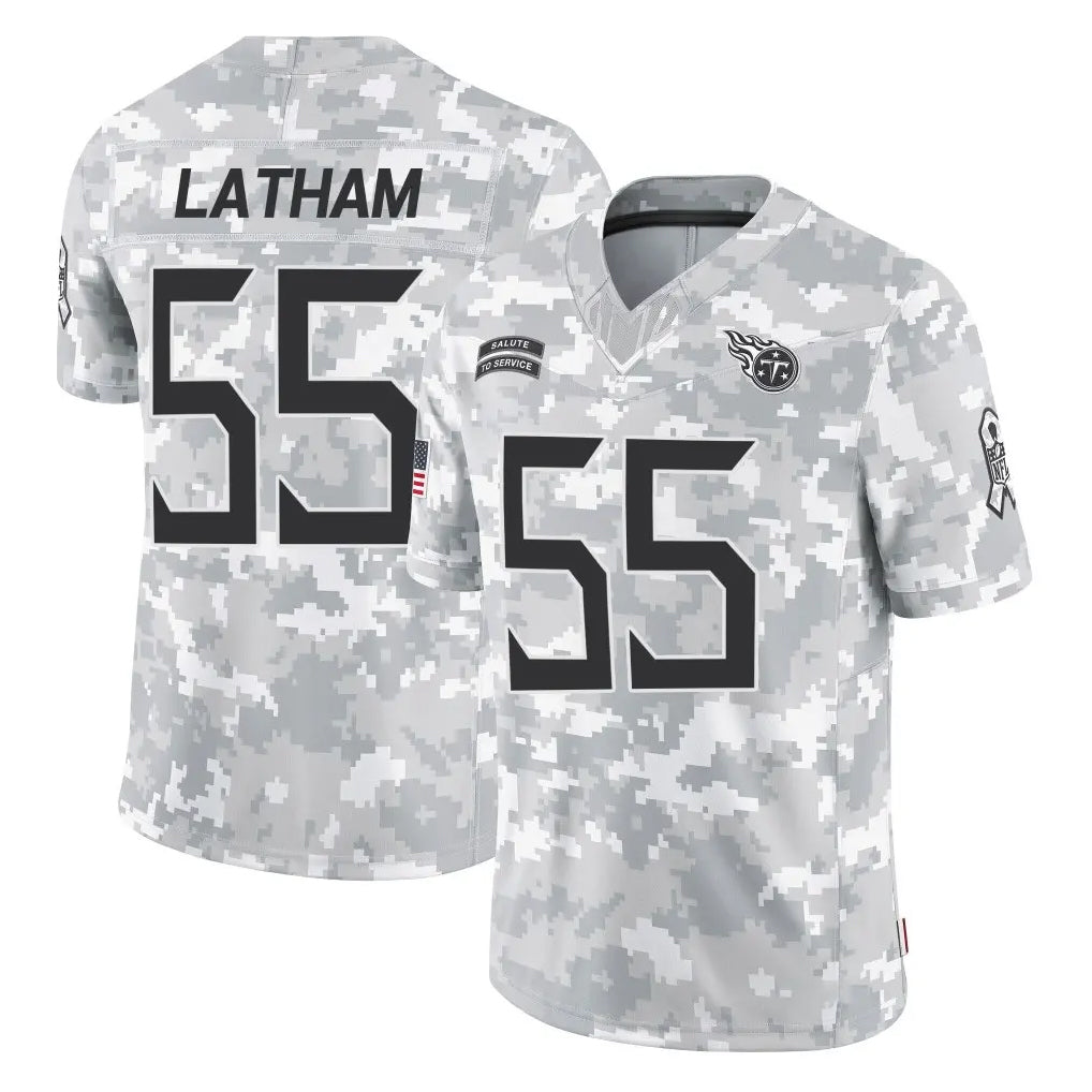 Tuec T.Titans #55 JC Latham Player Arctic Camo Limited Salute to Service Home Game Stitched Jerseys