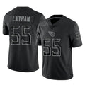 Tuec T.Titans #55 JC Latham Player Black Limited Reflective Home Game Stitched Jerseys