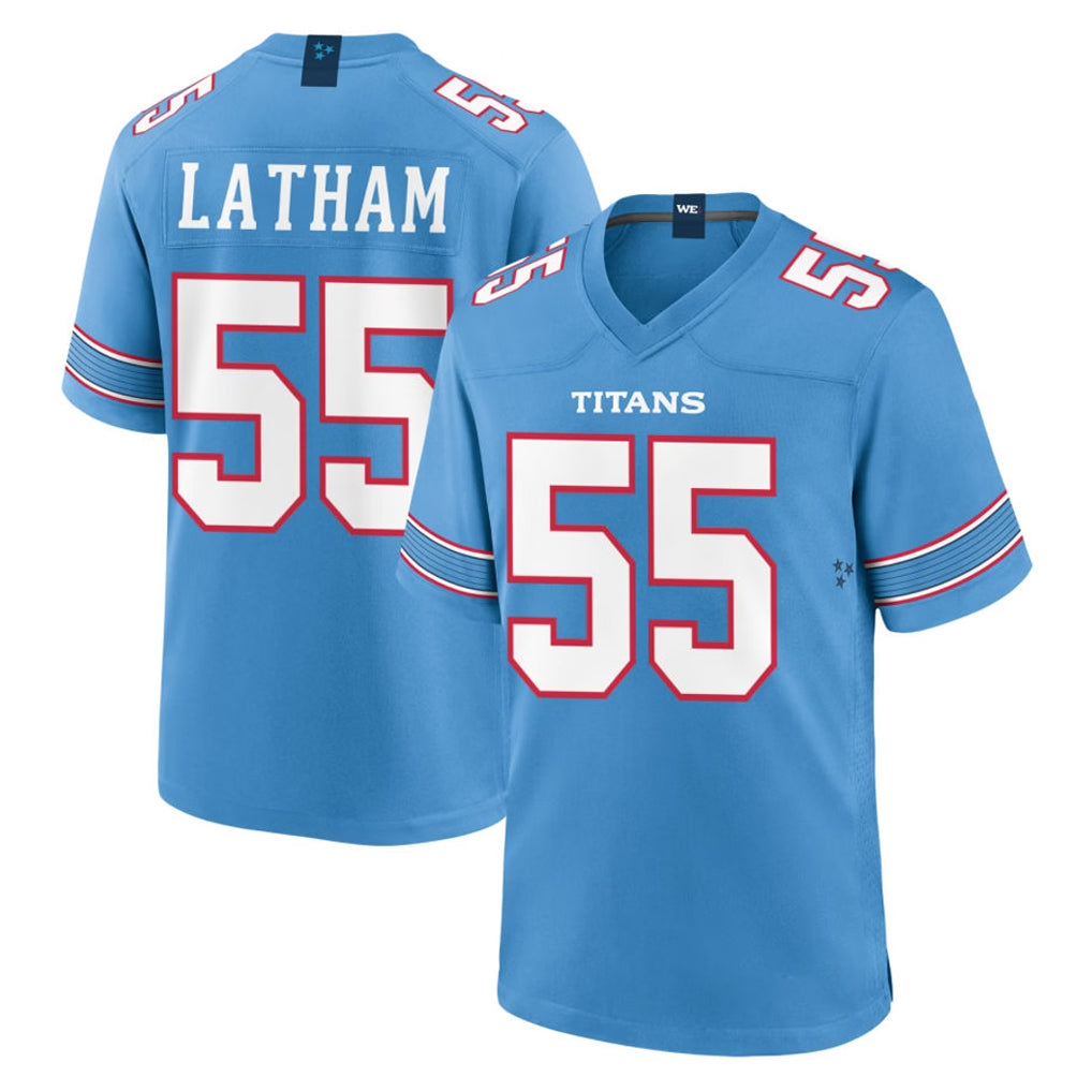 Tuec T.Titans #55 JC Latham Player Light Blue 2026 Game Home Stitched Jerseys