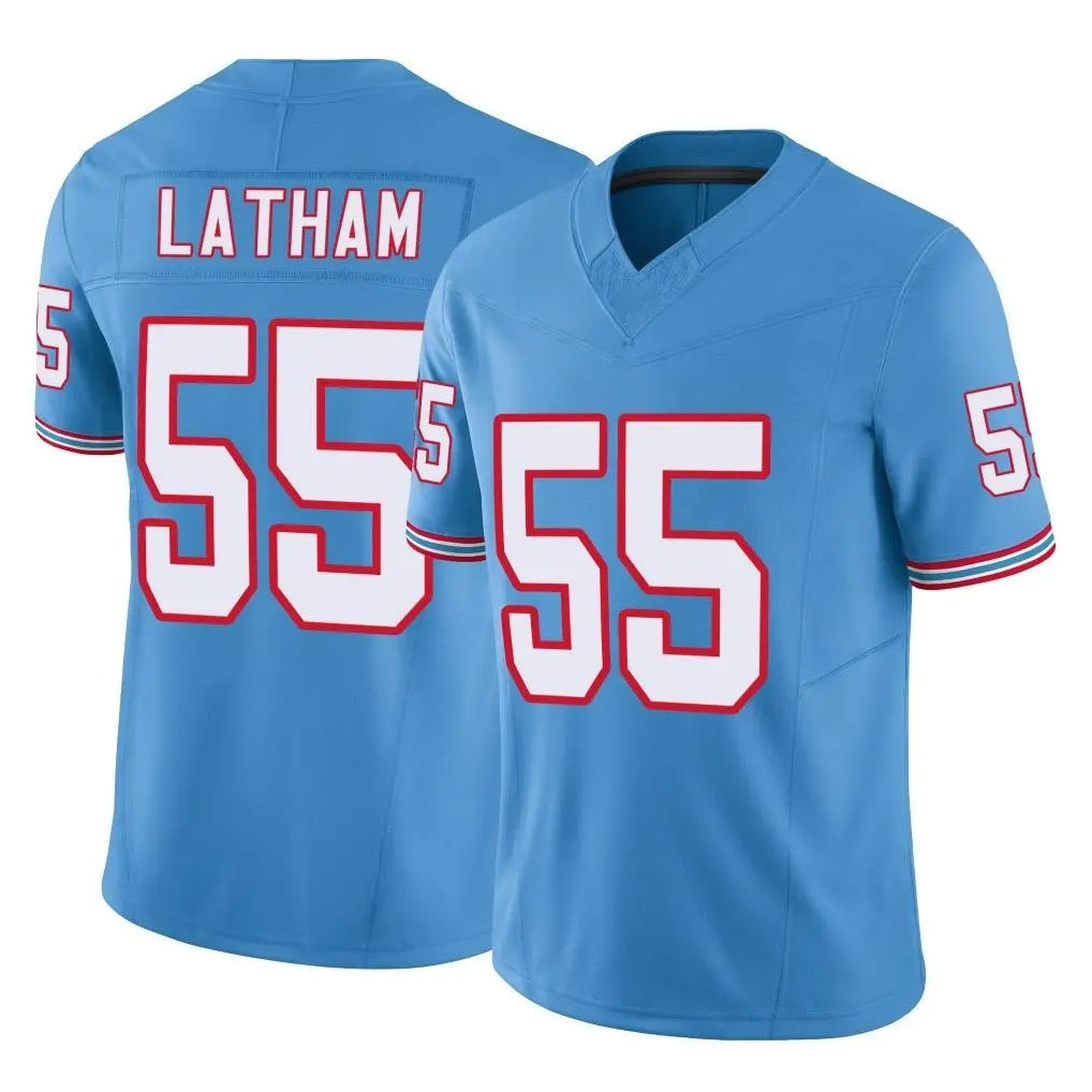 Tuec T.Titans #55 JC Latham Player Light Blue Limited Vapor F.U.S.E. Home Game Stitched Jerseys