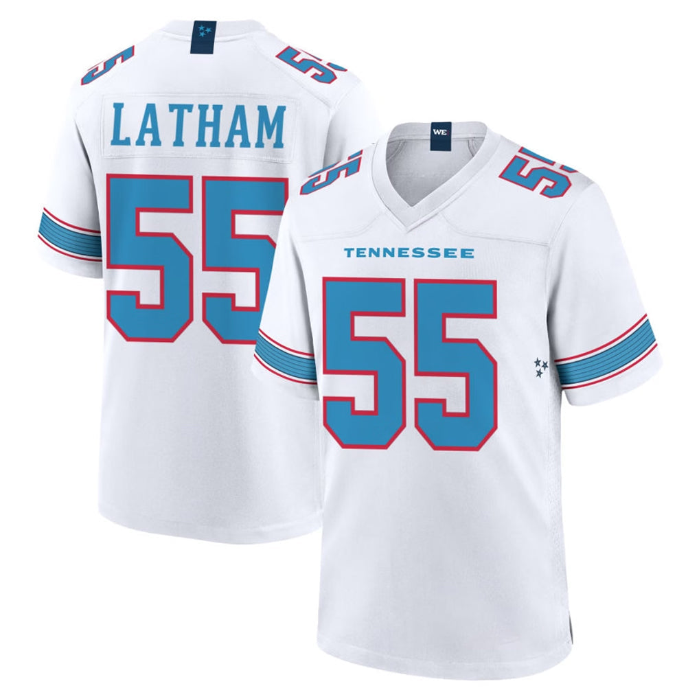 Tuec T.Titans #55 JC Latham Player White 2026 Game Home Stitched Jerseys