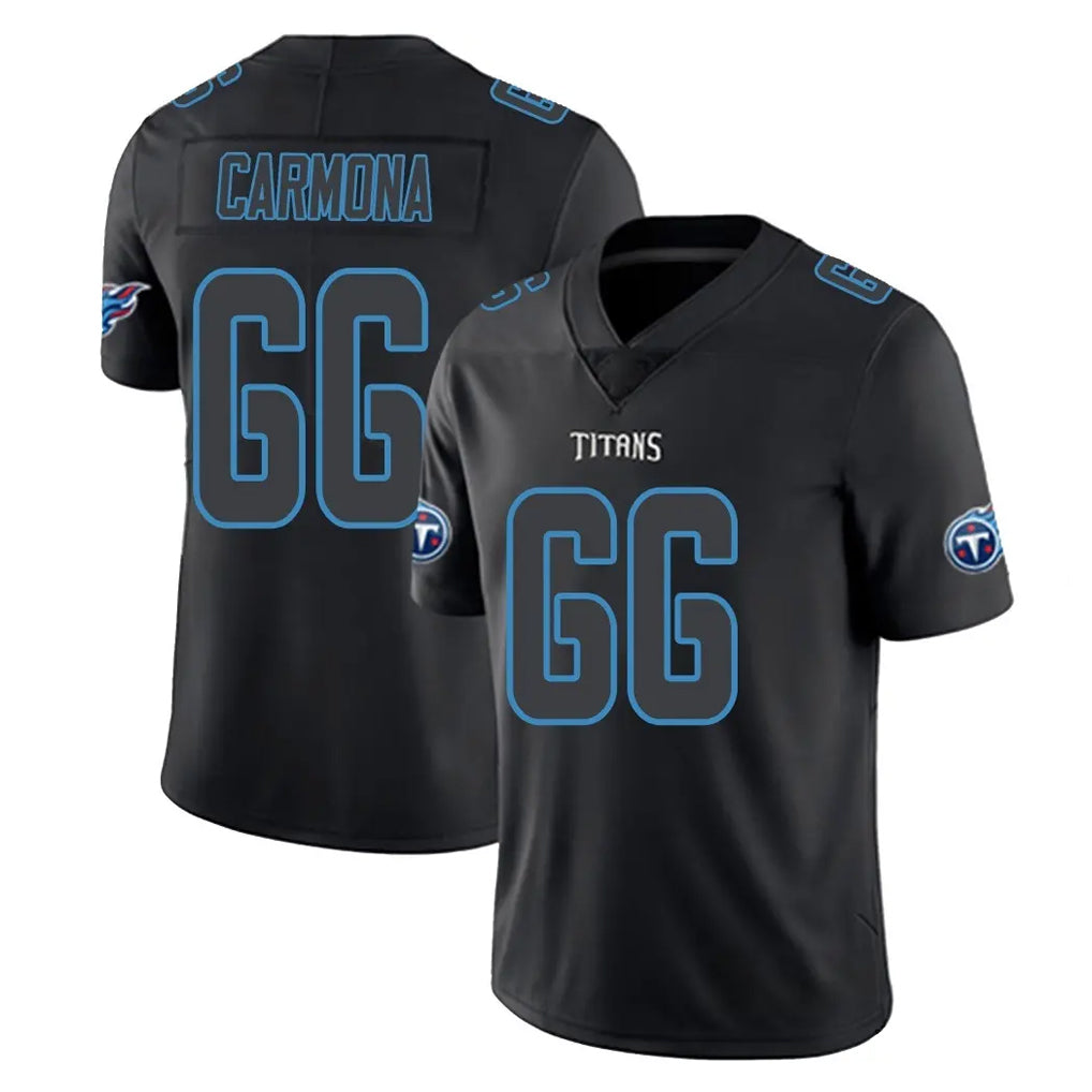 Tuec T.Titans #66 Fernando Carmona Jr. Player Black Impact Limited Home Game Stitched Jerseys