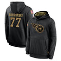 Tuec T.Titans #77 Peter Skoronski Player Black Salute to Service Sideline Performance Pullover Hoodies Home Game Stitched Jerseys