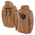 Tuec T.Titans #77 Peter Skoronski Player Brown Salute To Service Club Pullover Hoodies Home Game Stitched Jerseys