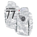 Tuec T.Titans #77 Peter Skoronski Player Camo Arctic Salute to Service Pullover Hoodies Home Game Stitched Jerseys