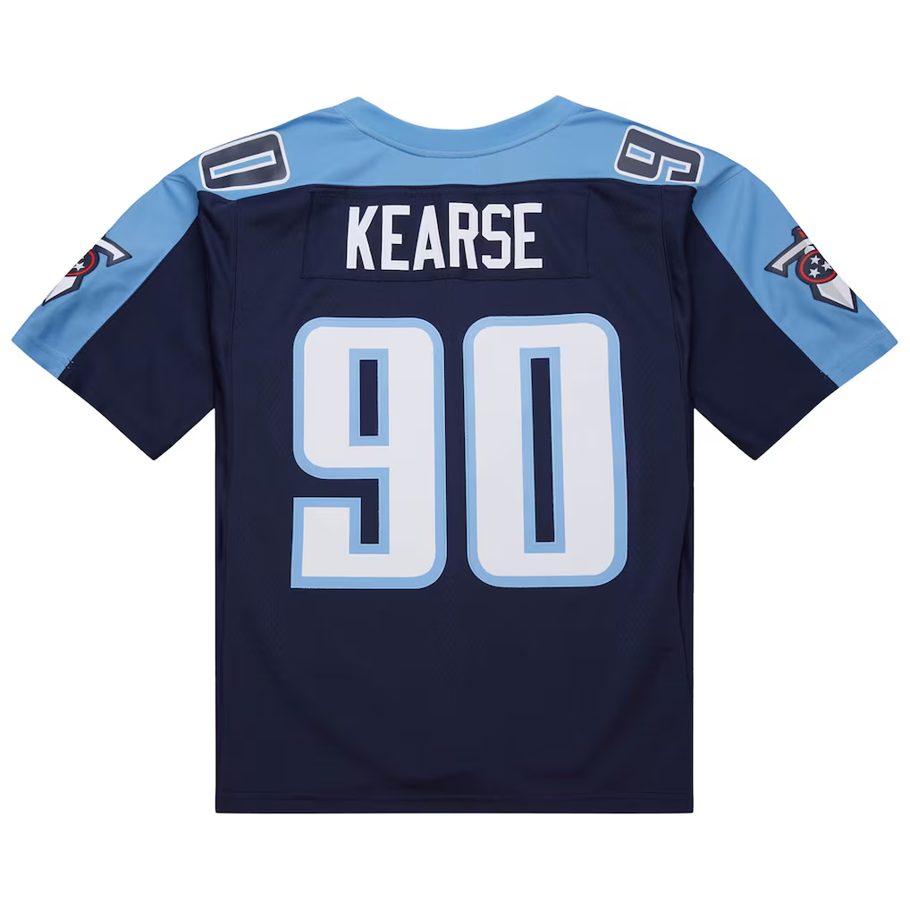 Tuec T.Titans #90 Jevon Kearse Mitchell & Ness Navy 1999 Legacy Replica Jersey Tennessee Titans Jevon Kearse Mitchell & Ness Navy 1999 Legacy Replica Jersey